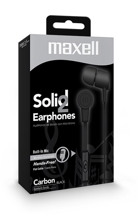 Maxell SOLID 2 Earphone SIN7 Carbon